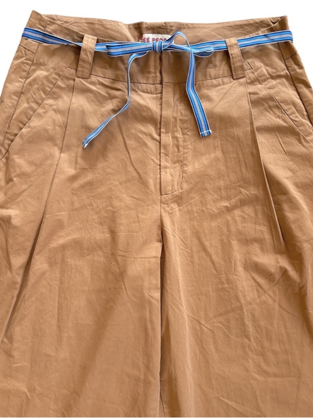 NWT Free People Wide Leg Buckle Back Pants Tobacco Brown Size 12 Retail $148.00 - Picture 9 of 15